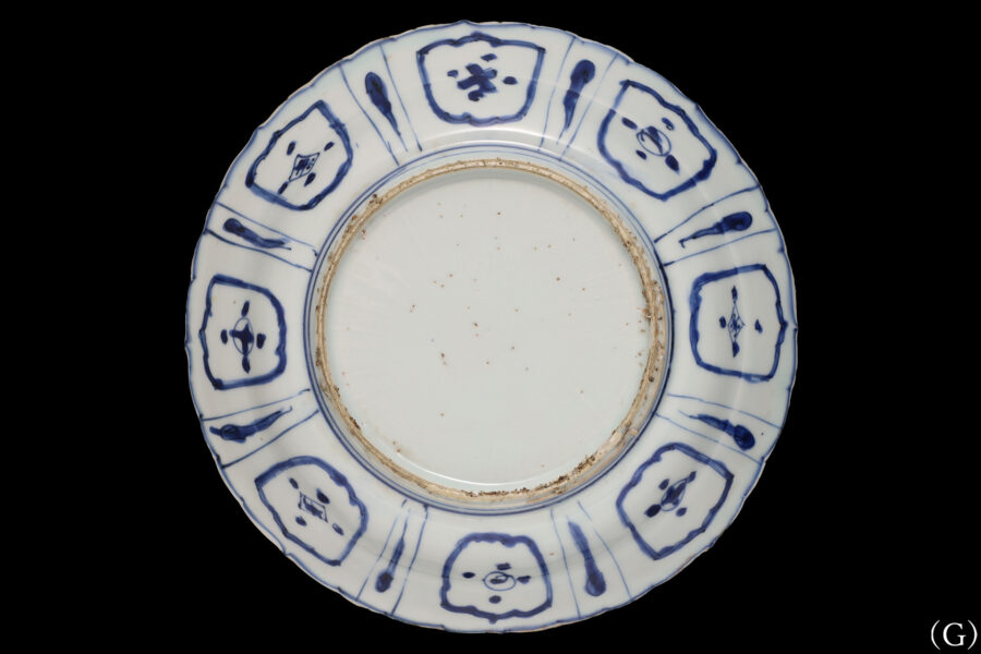 古染付芙蓉手輪花皿（九客揃 / 明時代）-18