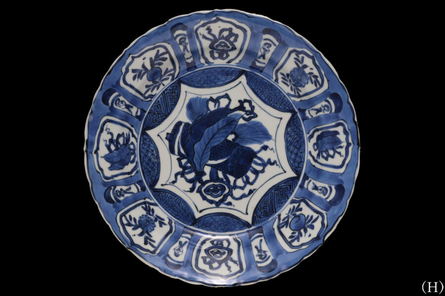 古染付芙蓉手輪花皿（九客揃 / 明時代）-19