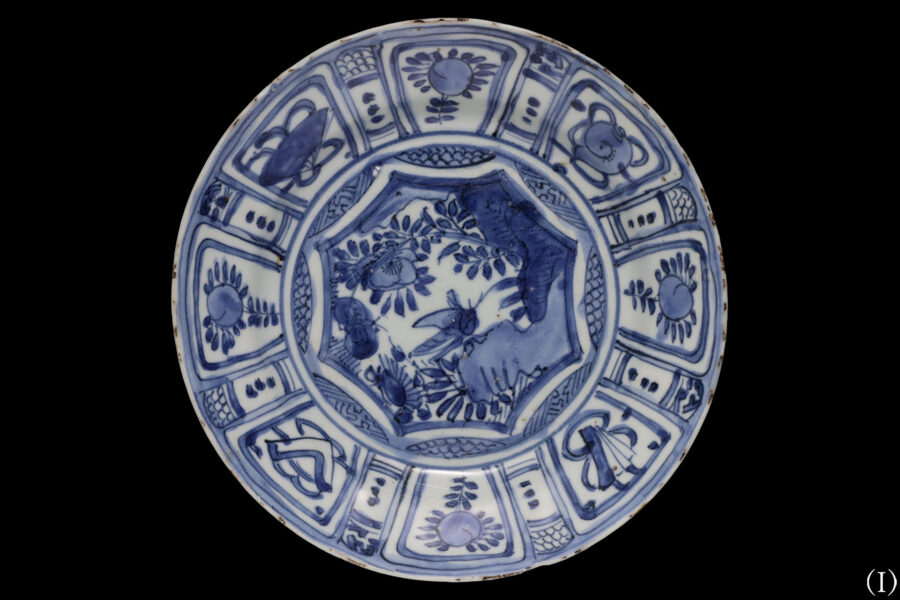 古染付芙蓉手輪花皿（九客揃 / 明時代）-22
