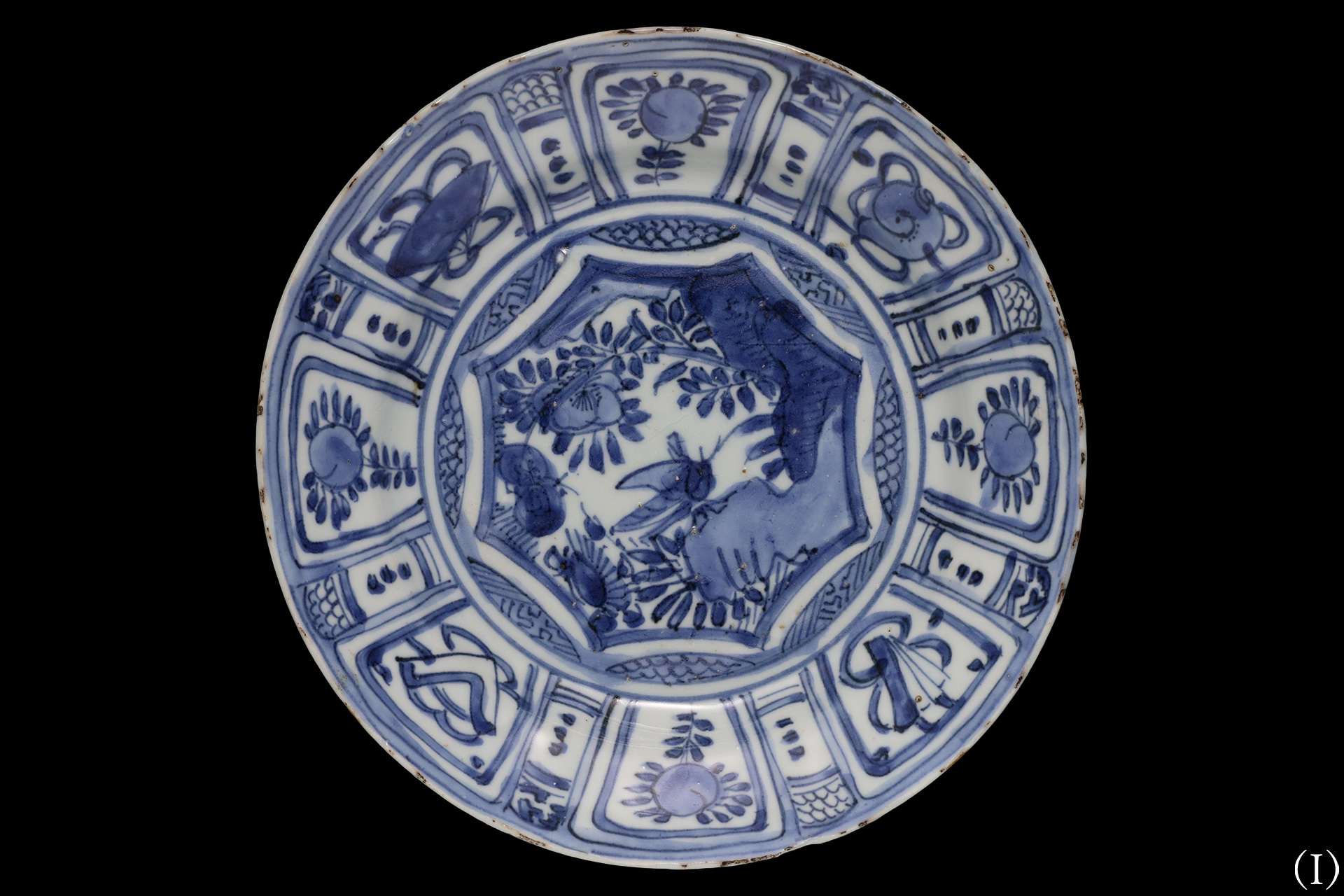 古染付芙蓉手輪花皿（九客揃 / 明時代）-22