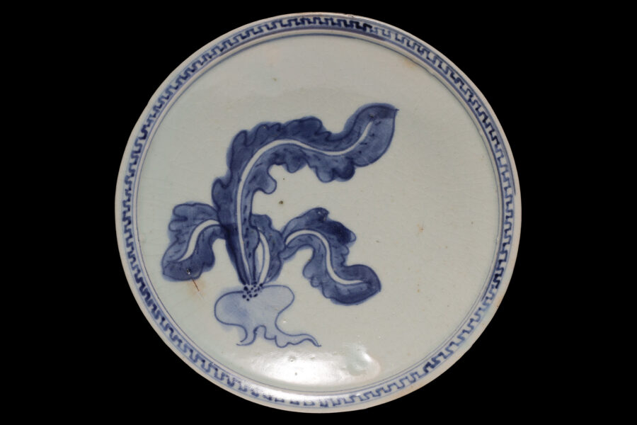初期伊万里染付蕪文皿（江戸時代）-1